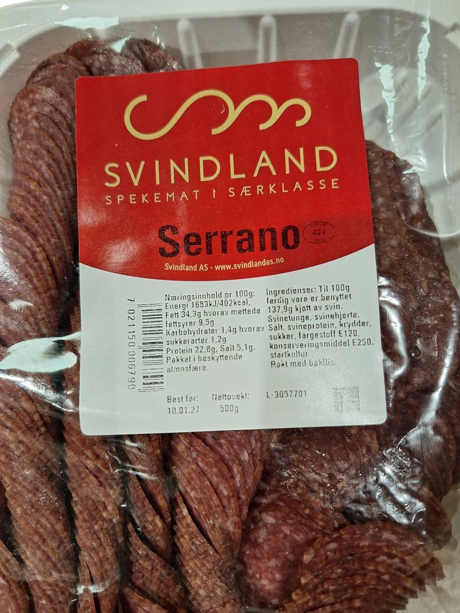 Serrano 500g oppskåret
