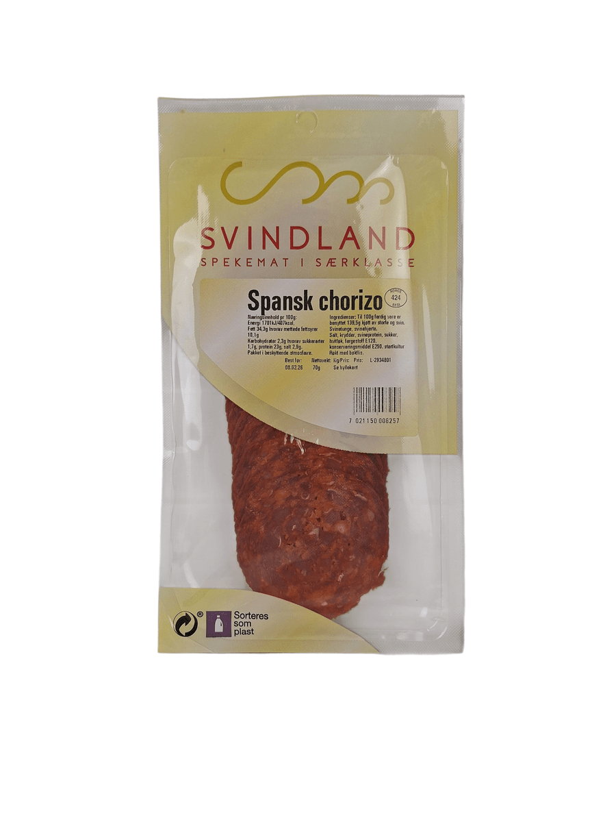Spansk Chorizo 70g oppskåret