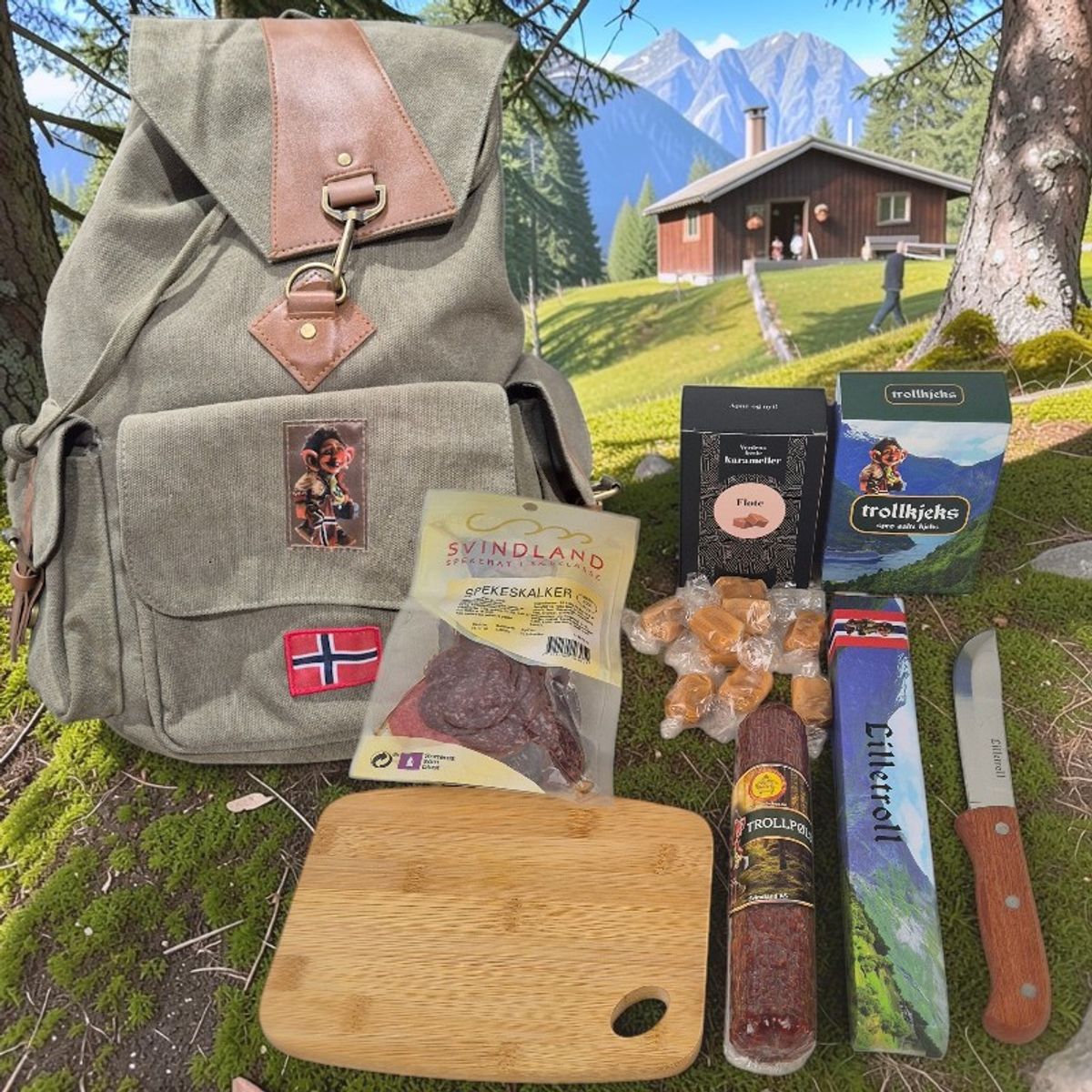 🎒 Trollsekken «Askeladden» – Mye godt for den ekte turentusiasten! 🌲🥩