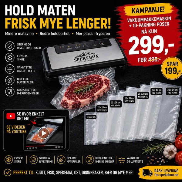Hovedbilde Vakummaskin og 10 poser