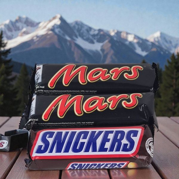 Hovedbilde Sjokoladekupp. 2 mars og 1 snickers