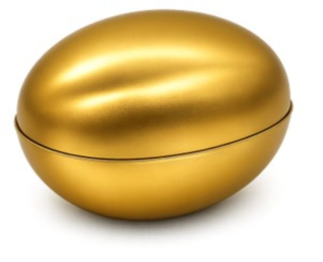 Hovedbilde 18cm metallegg i gull
