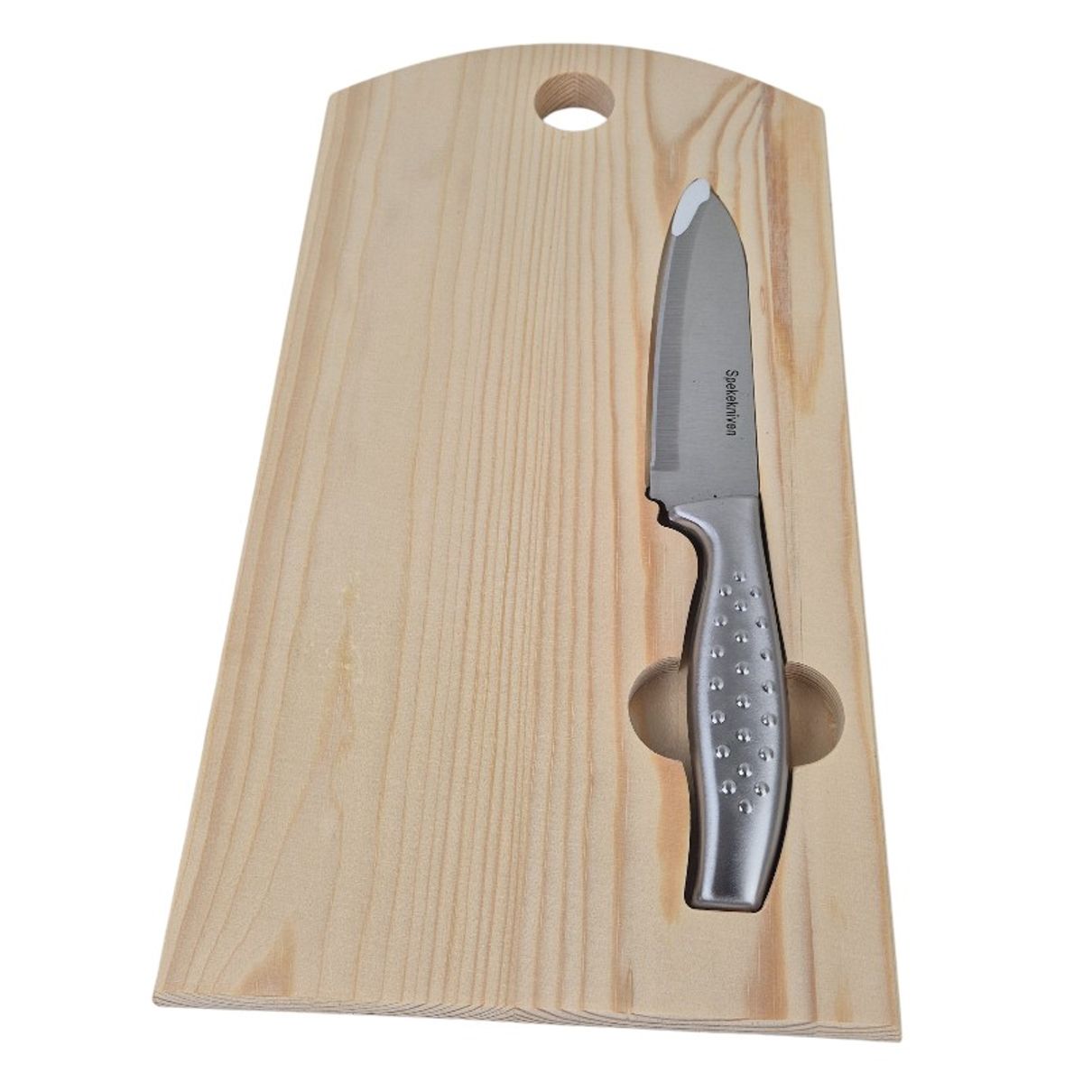Skjærefjøl med nedfelt kniv (og kniv)