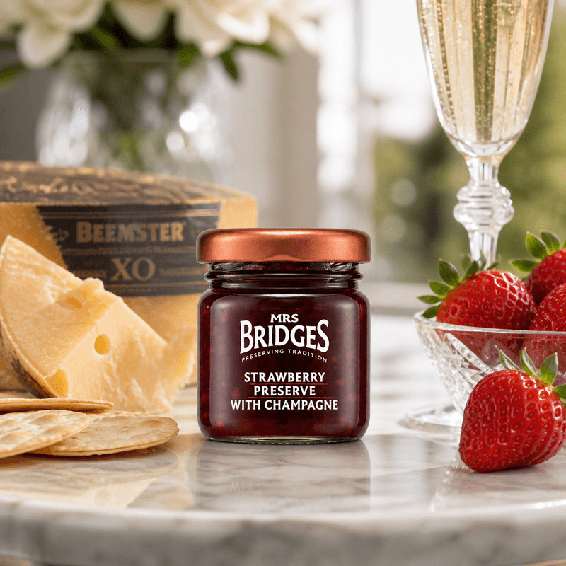 Mrs Bridges 42g Strawberry Preserve with Champagne
