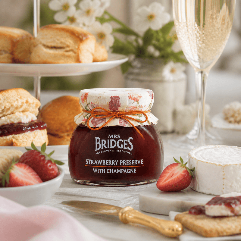 Mrs Bridges 113g Strawberry Preserve with Champagne