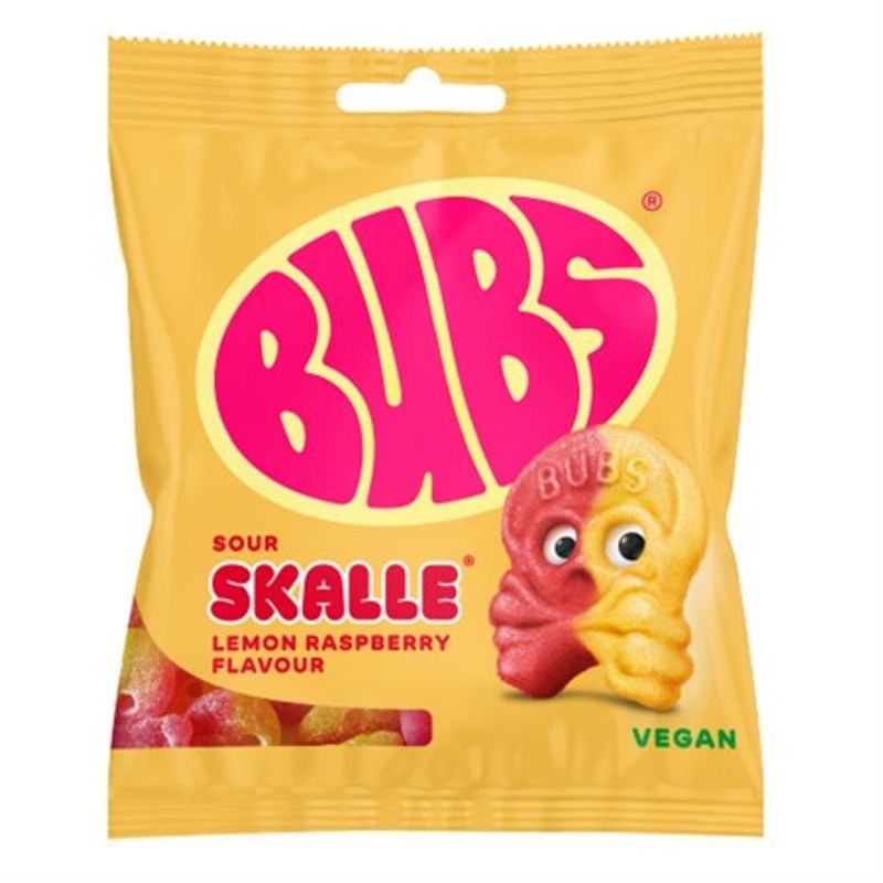 BUBS LEMON RASPBERRY SKALLE 155G