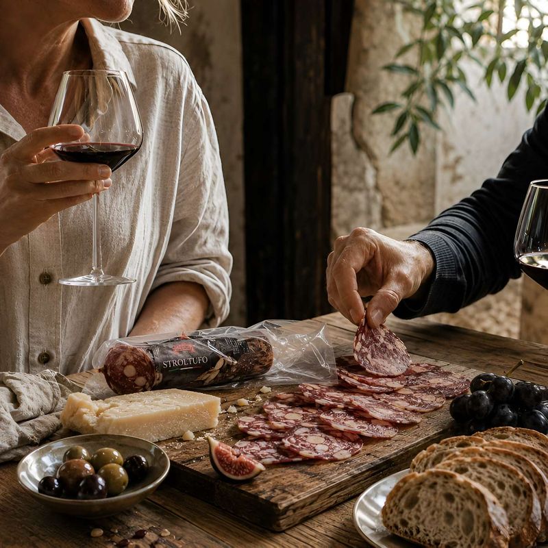 Salame Stroltufo - trøffel og Parmigiano Reggiano 300g, Marchisio