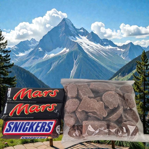 Hovedbilde Sjokoladekupp. 2 mars, 1 snickers og 250g ...