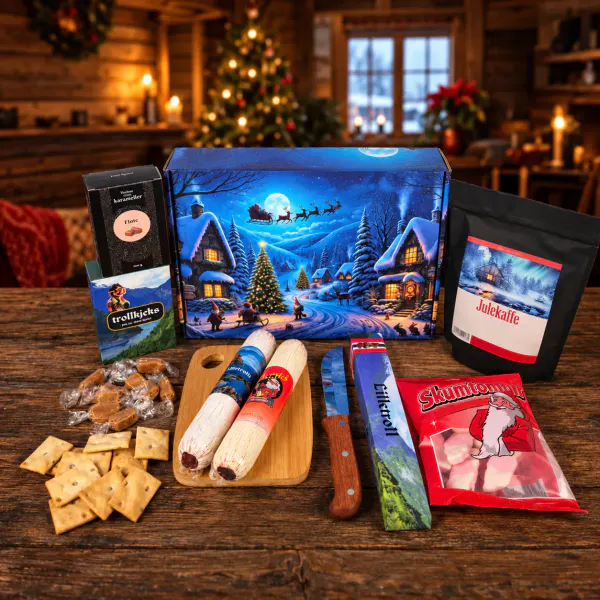 Hovedbilde Julekos-esken med spekemat og kaffe 