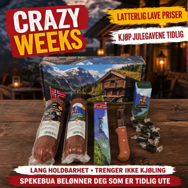 Hovedbilde Crazy Weeks Spekepakke med to pølser, snacks og ...