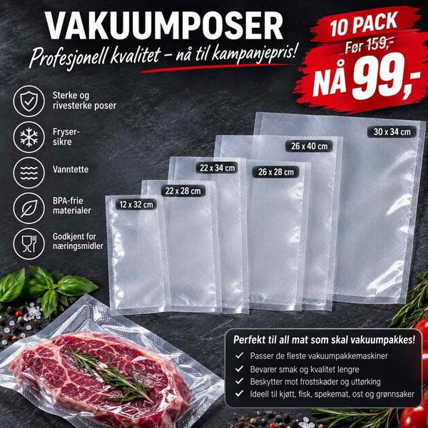 Hovedbilde 10 pack Vakuum poser